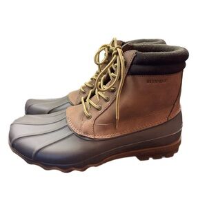 Sperry Mens Size 10.5 US Duck Rain Boot, Tan/Brown, Waterproof Top-sider